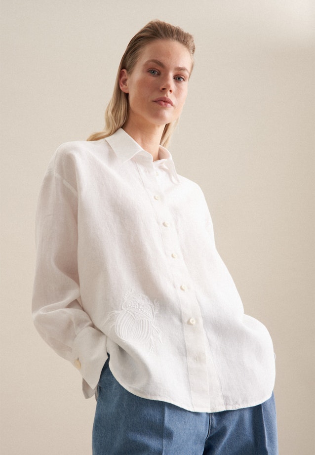 Linen Shirt Blouse in White |  Seidensticker Onlineshop