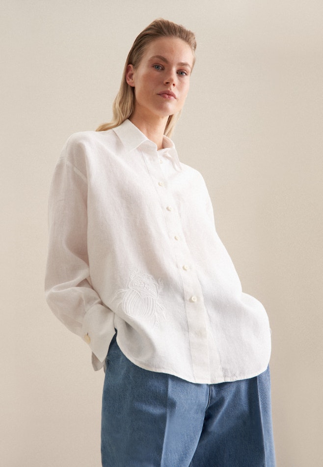 Linen Shirt Blouse in White | Seidensticker online shop