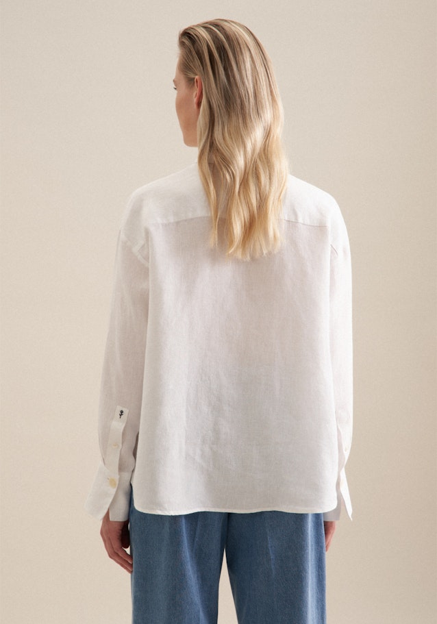 Langarm Leinen Hemdbluse in Weiß | Seidensticker Onlineshop