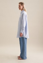 Leinen Longbluse in Mittelblau |  Seidensticker Onlineshop