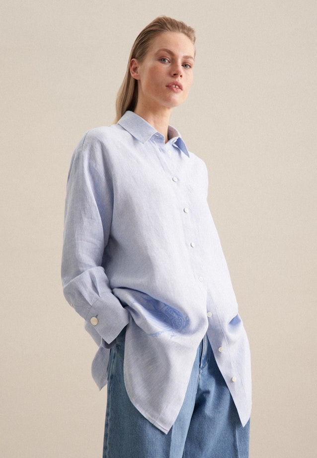 Linen Long Blouse in Medium Blue |  Seidensticker Onlineshop