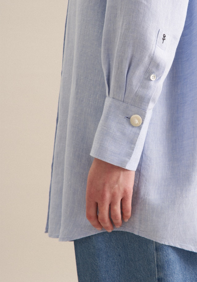 Linen Long Blouse in Medium Blue |  Seidensticker Onlineshop
