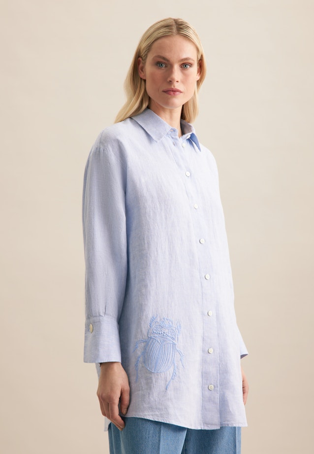 Shirt blouse Uni in Medium Blue |  Seidensticker Onlineshop