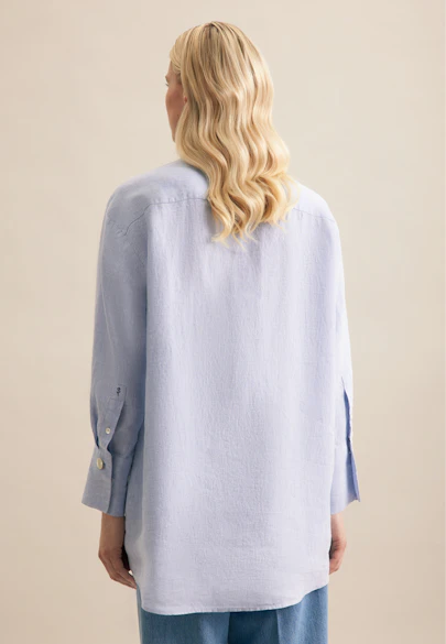 Hemdbluse Uni in Mittelblau |  Seidensticker Onlineshop