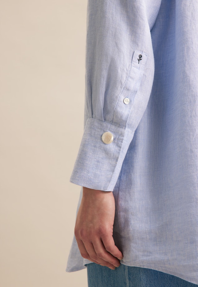 Shirt blouse Uni in Medium Blue |  Seidensticker Onlineshop