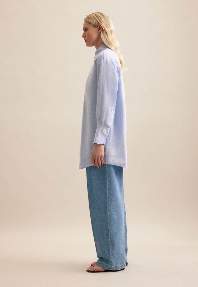 Shirt blouse Uni in Medium Blue |  Seidensticker Onlineshop