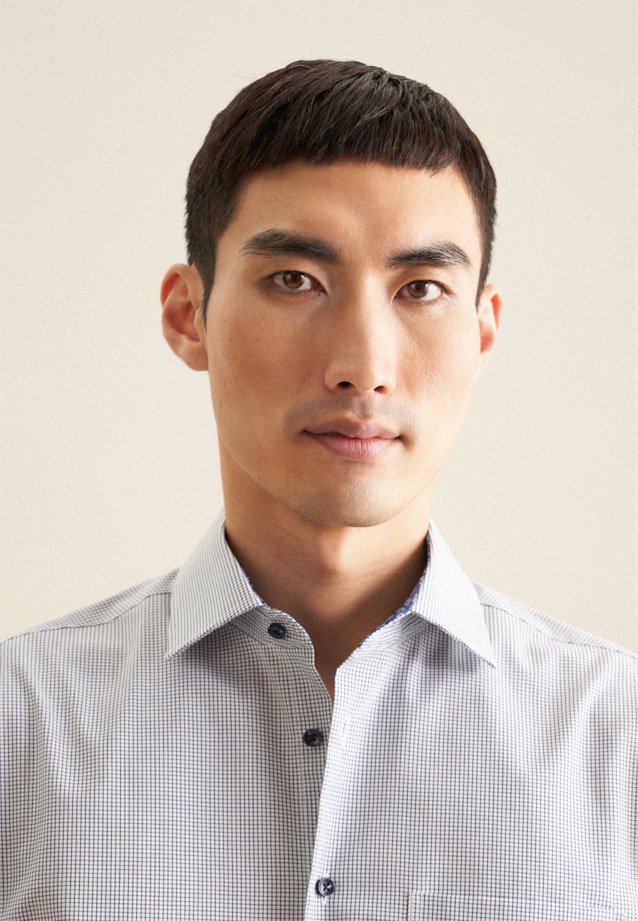 Regular Chemise d'affaires carreaux in Bleu Moyen |  Seidensticker Onlineshop