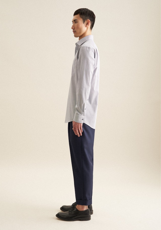 Non-iron Poplin Business Shirt in Regular with Kent-Collar and extra long sleeve in Medium Blue |  Seidensticker Onlineshop