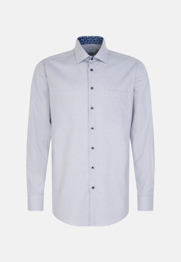 Regular Chemise d'affaires carreaux in Bleu Moyen |  Seidensticker Onlineshop