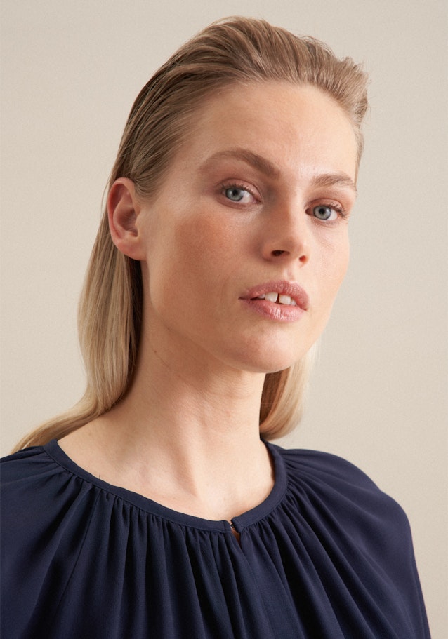 Regular Shirtbluse Uni in Dunkelblau | Seidensticker Onlineshop