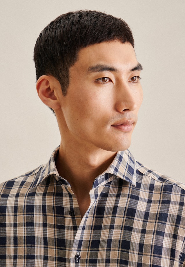 Regular Business shirt Check in Dark Blue |  Seidensticker Onlineshop