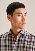 Regular Business shirt Check in Dark Blue |  Seidensticker Onlineshop