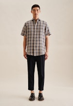 Regular Business shirt Check in Dark Blue |  Seidensticker Onlineshop