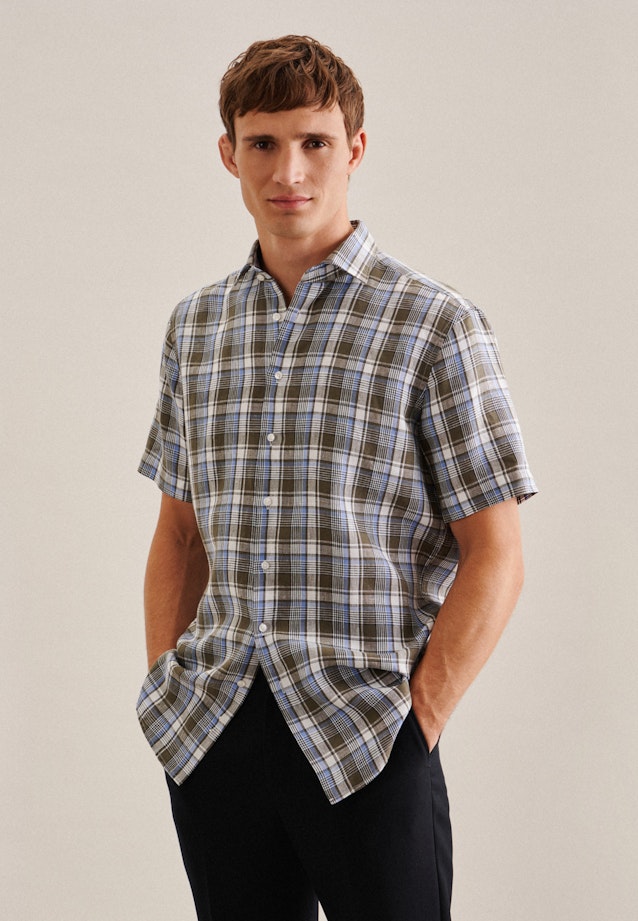 Regular Chemise d'affaires carreaux in Vert |  Seidensticker Onlineshop