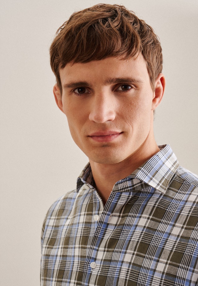 Regular Chemise d'affaires carreaux in Vert |  Seidensticker Onlineshop