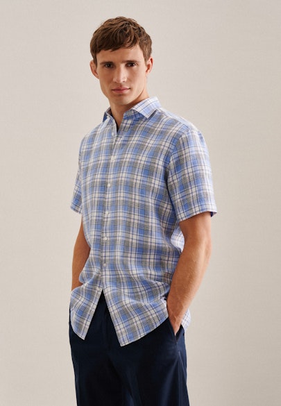 Regular Business shirt Check in Light Blue |  Seidensticker Onlineshop