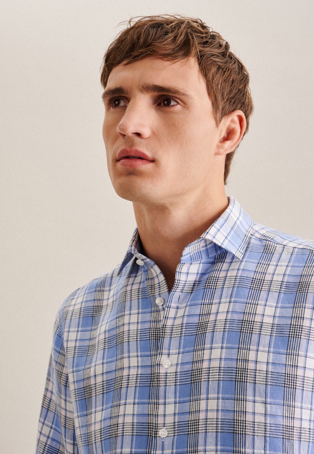 Regular Business Hemd Karo in Hellblau |  Seidensticker Onlineshop