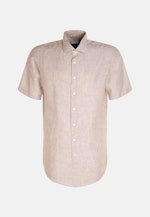 Linen Short sleeve Business Shirt in Regular with Kent-Collar in Brown |  Seidensticker Onlineshop