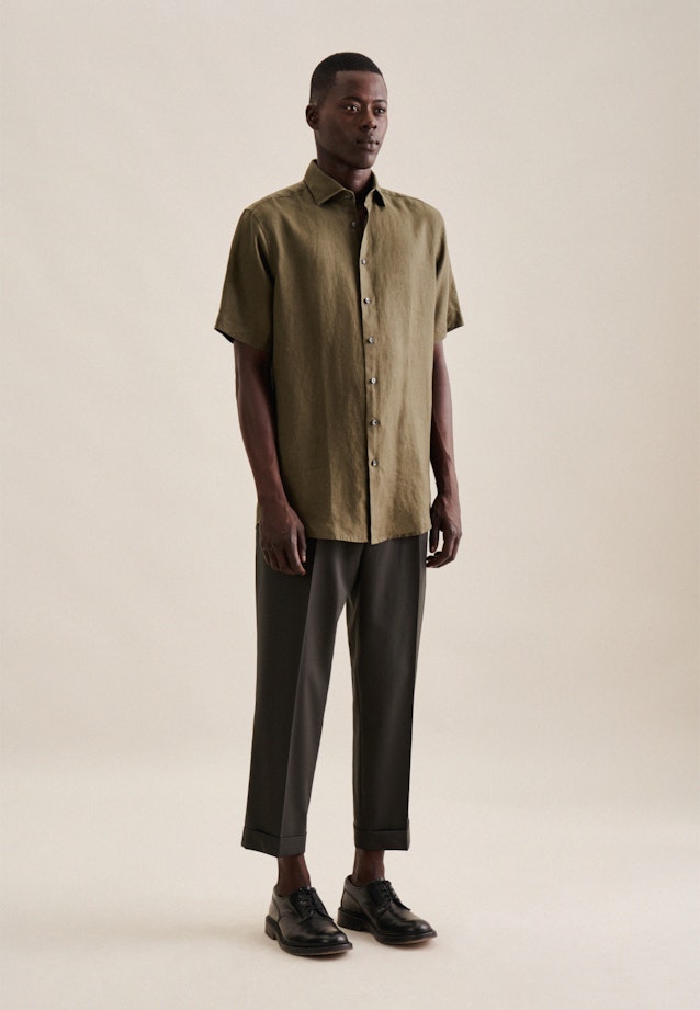 Regular Business shirt Uni in Green |  Seidensticker Onlineshop