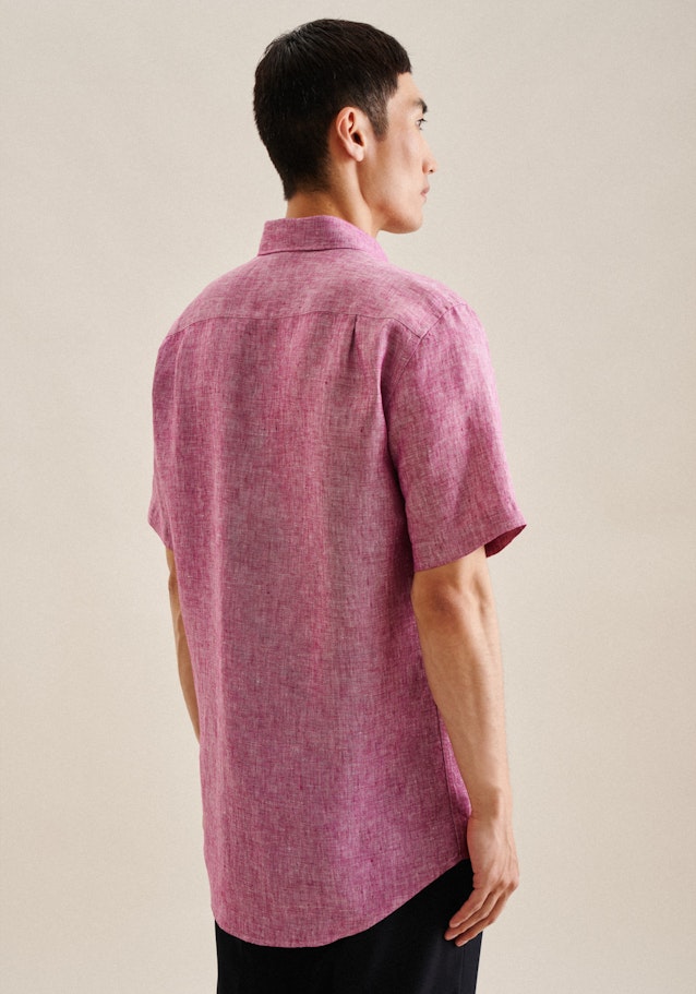 Linen Short sleeve Business Shirt in Regular with Kent-Collar in Pink | Seidensticker Onlineshop