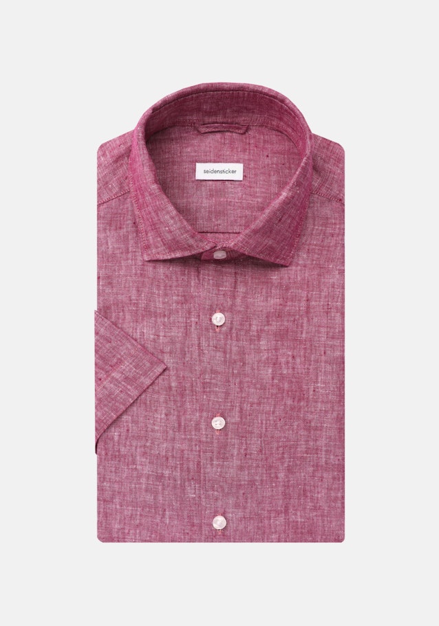Leinen Kurzarm Business Hemd in Regular mit Kentkragen in Rosa/Pink |  Seidensticker Onlineshop