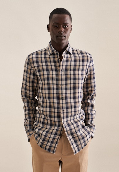 Slim Chemise d'affaires carreaux in Bleu Foncé |  Seidensticker Onlineshop