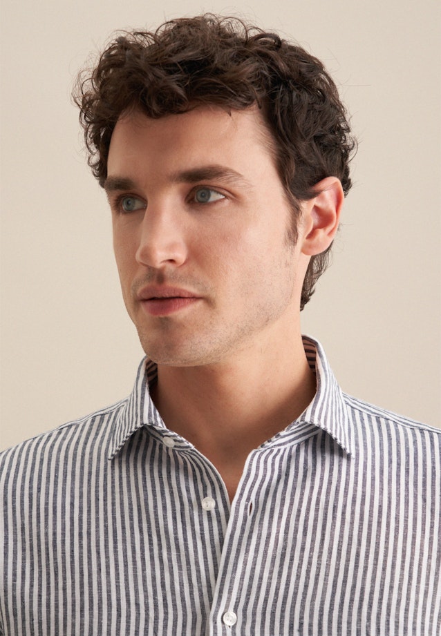 Slim Business Hemd Streifen in Dunkelblau |  Seidensticker Onlineshop