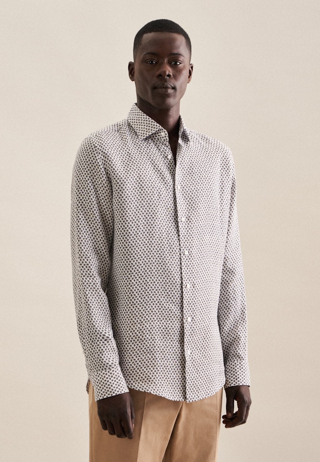 Business Shirt in Slim with Kent-Collar in Brown | Seidensticker online shop