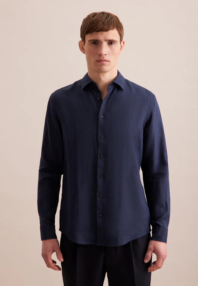 Slim Chemise d'affaires Uni dans Bleu Foncé | Boutique en ligne Seidensticker