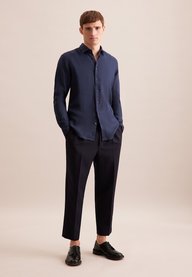 Slim Business Hemd Uni in Dunkelblau |  Seidensticker Onlineshop