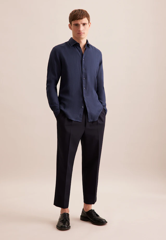 Slim Business Hemd Uni in Dunkelblau |  Seidensticker Onlineshop