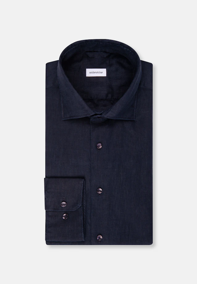 Slim Business Hemd Uni in Dunkelblau |  Seidensticker Onlineshop