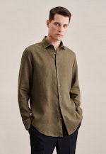 Slim Business Hemd Uni in Grün |  Seidensticker Onlineshop