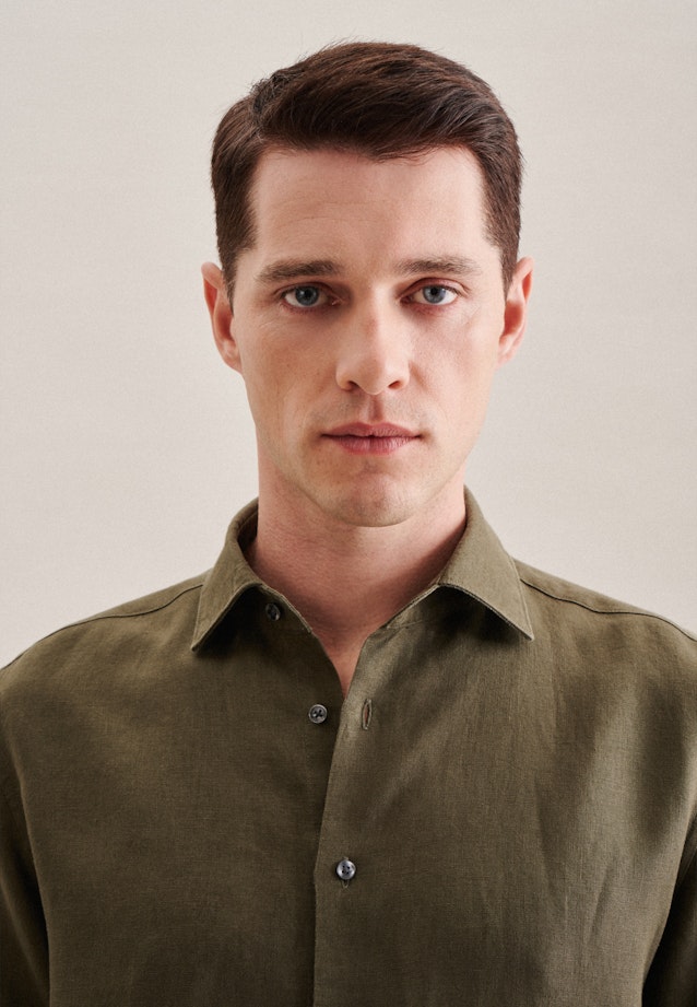 Slim Business Hemd Uni in Grün |  Seidensticker Onlineshop