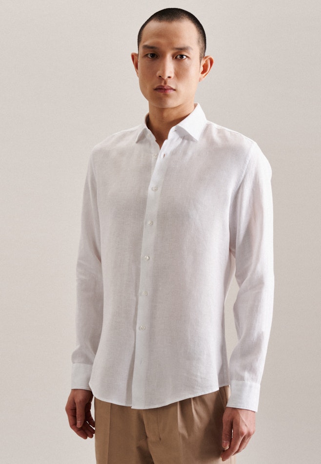 Chemise Business Slim Lin Col Kent dans Blanc | Boutique en ligne Seidensticker