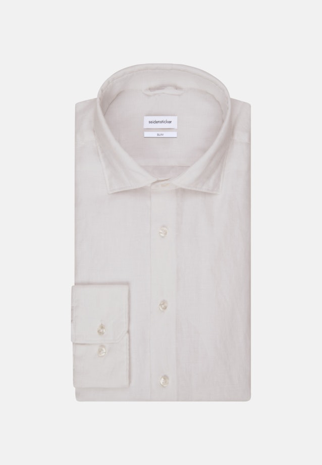 Chemise Business Slim Lin Col Kent in Blanc |  Seidensticker Onlineshop