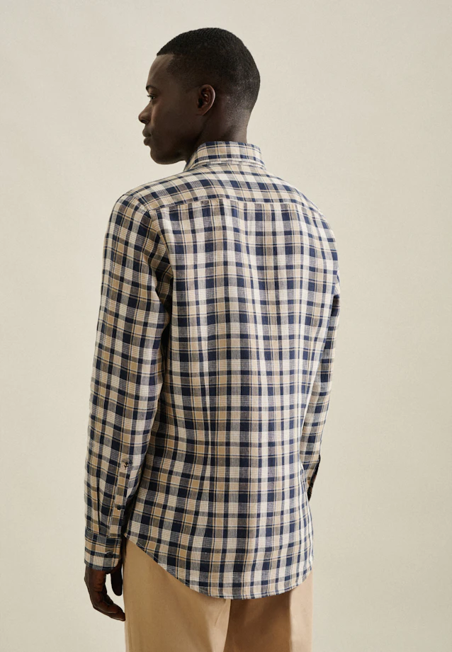 Shaped Business shirt Check in Dark Blue |  Seidensticker Onlineshop