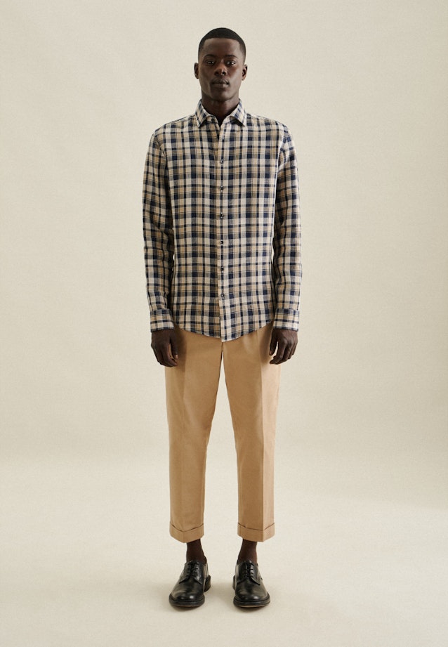 Shaped Chemise d'affaires carreaux in Bleu Foncé |  Seidensticker Onlineshop