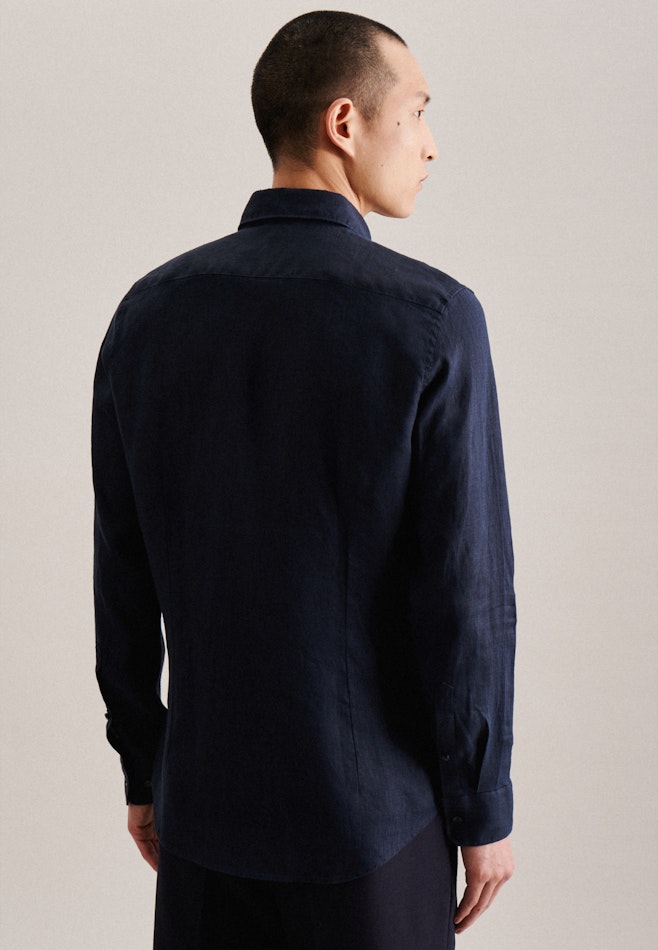 Business Shirt in Shaped with Kent-Collar in Dark Blue | Seidensticker online shop