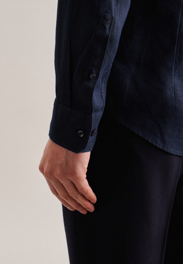 Shaped Business shirt Uni in Dark Blue |  Seidensticker Onlineshop