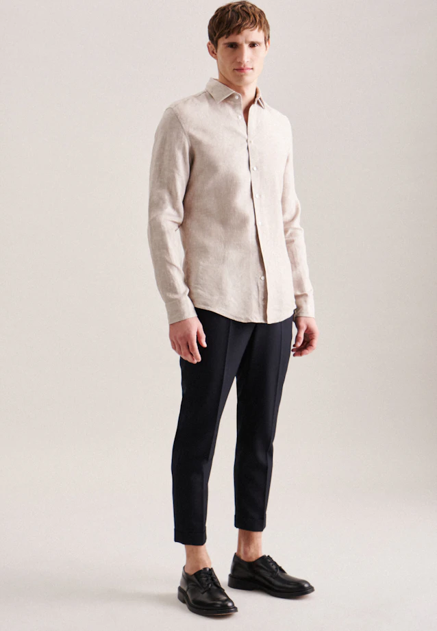 Shaped Business shirt Uni in Brown |  Seidensticker Onlineshop