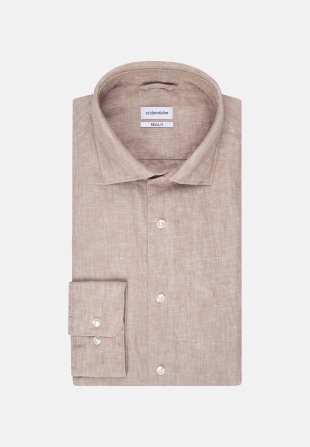 Business Shirt in Shaped with Kent-Collar in Brown |  Seidensticker Onlineshop