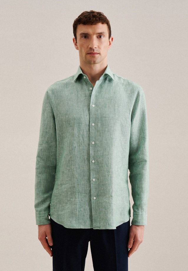 Shaped Business shirt Uni in Green |  Seidensticker Onlineshop