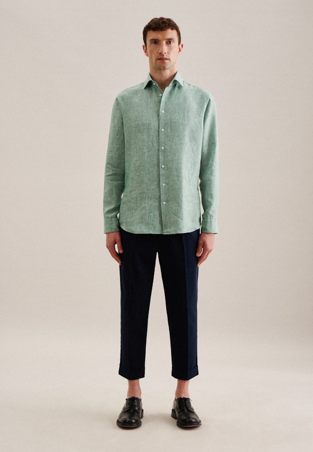 Shaped Business shirt Uni in Green |  Seidensticker Onlineshop