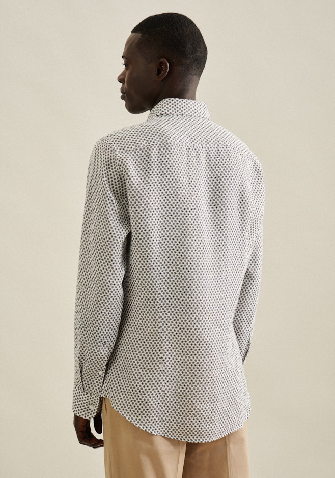 Shaped Business Hemd Kleinmuster in Braun | Seidensticker Onlineshop