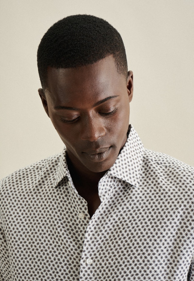 Shaped Business Hemd Kleinmuster in Braun |  Seidensticker Onlineshop