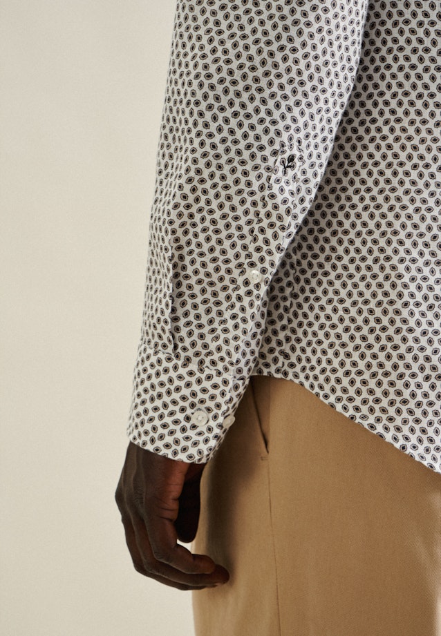 Shaped Business Hemd Kleinmuster in Braun |  Seidensticker Onlineshop