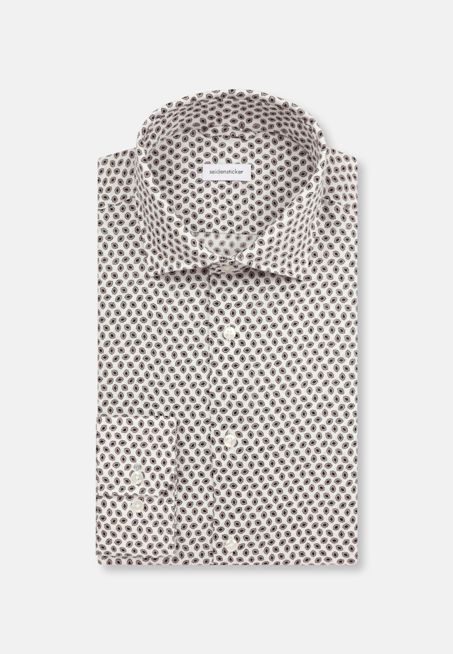 Shaped Business Hemd Kleinmuster in Braun |  Seidensticker Onlineshop