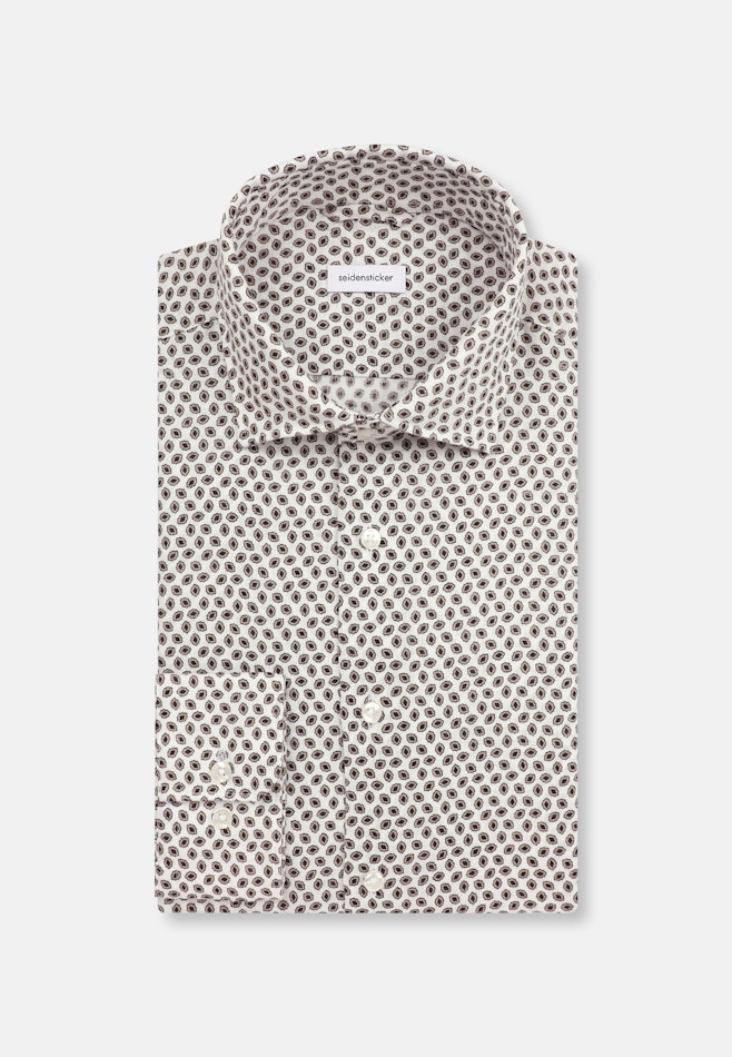 Shaped Business Hemd Kleinmuster in Braun | Seidensticker Onlineshop