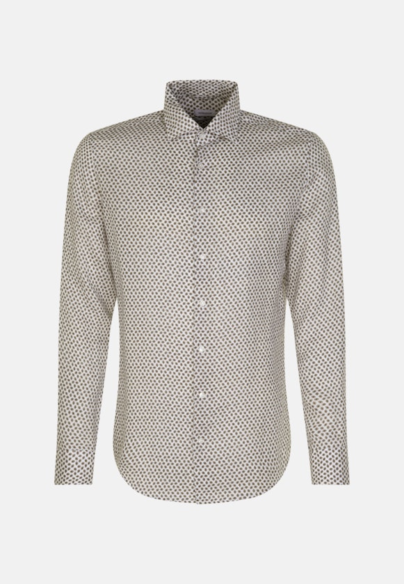 Shaped Business Hemd Kleinmuster in Braun |  Seidensticker Onlineshop